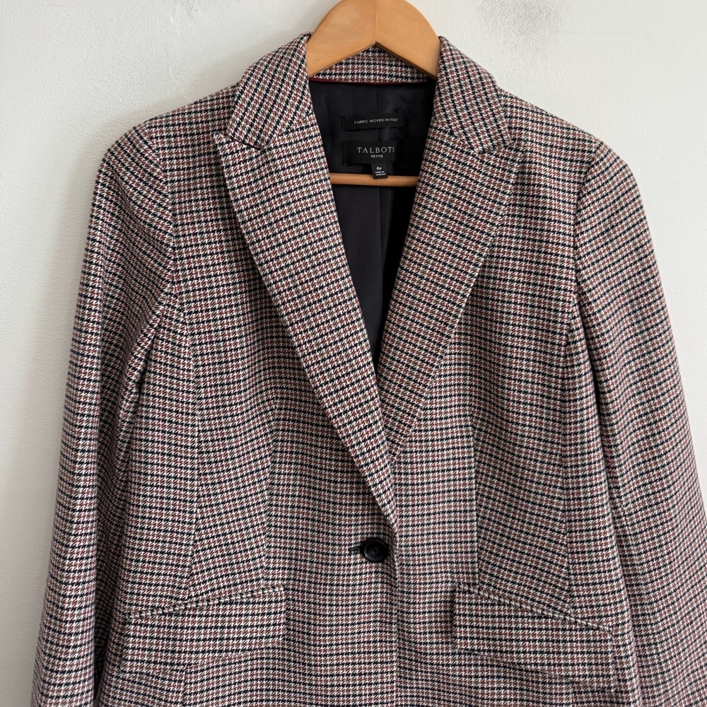 Talbots Women' Single Button Houndstooth Blazer - image 2
